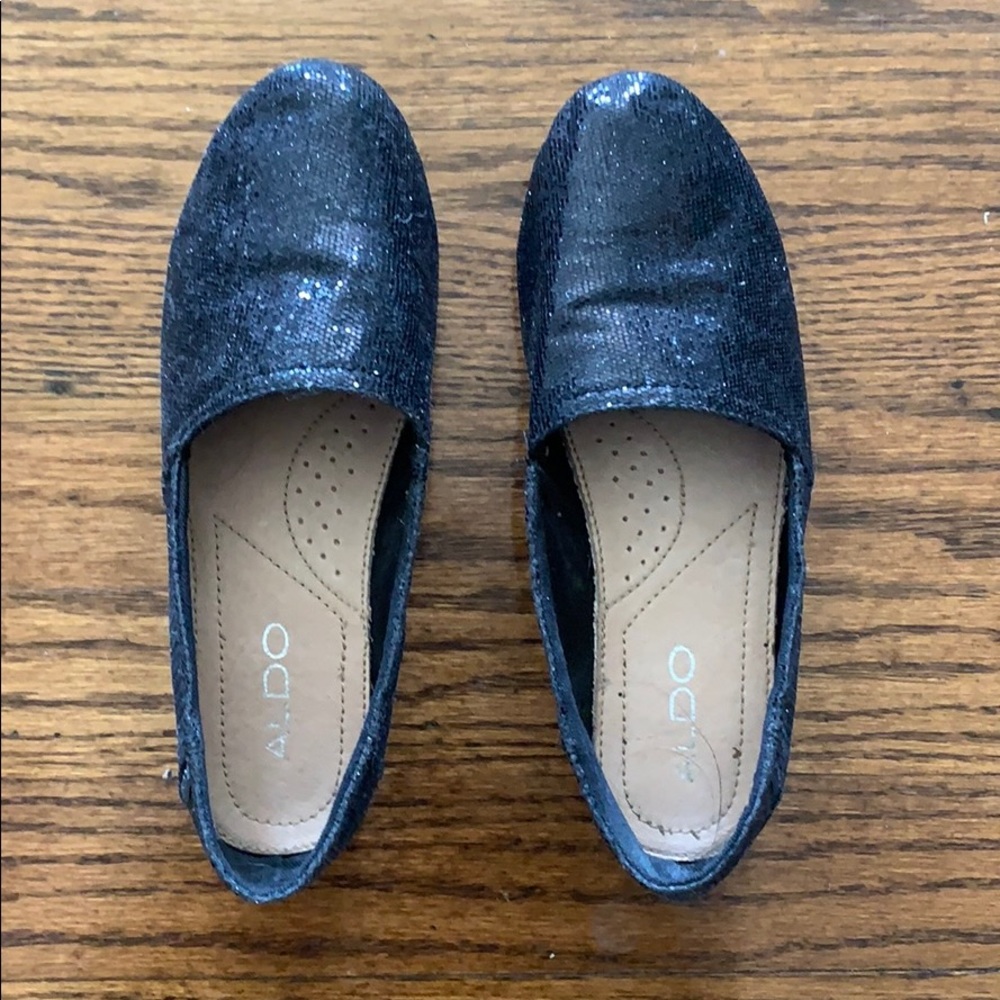 Aldo Black Sequin Slip Ons - 6